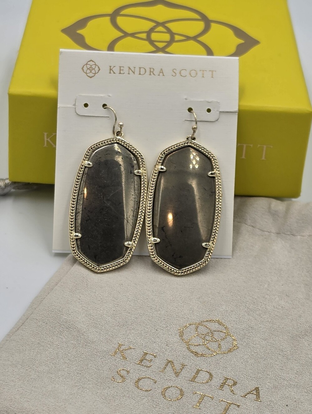 Kendra Scott Women's Gold Danielle Hematite Oval Drop Earrings